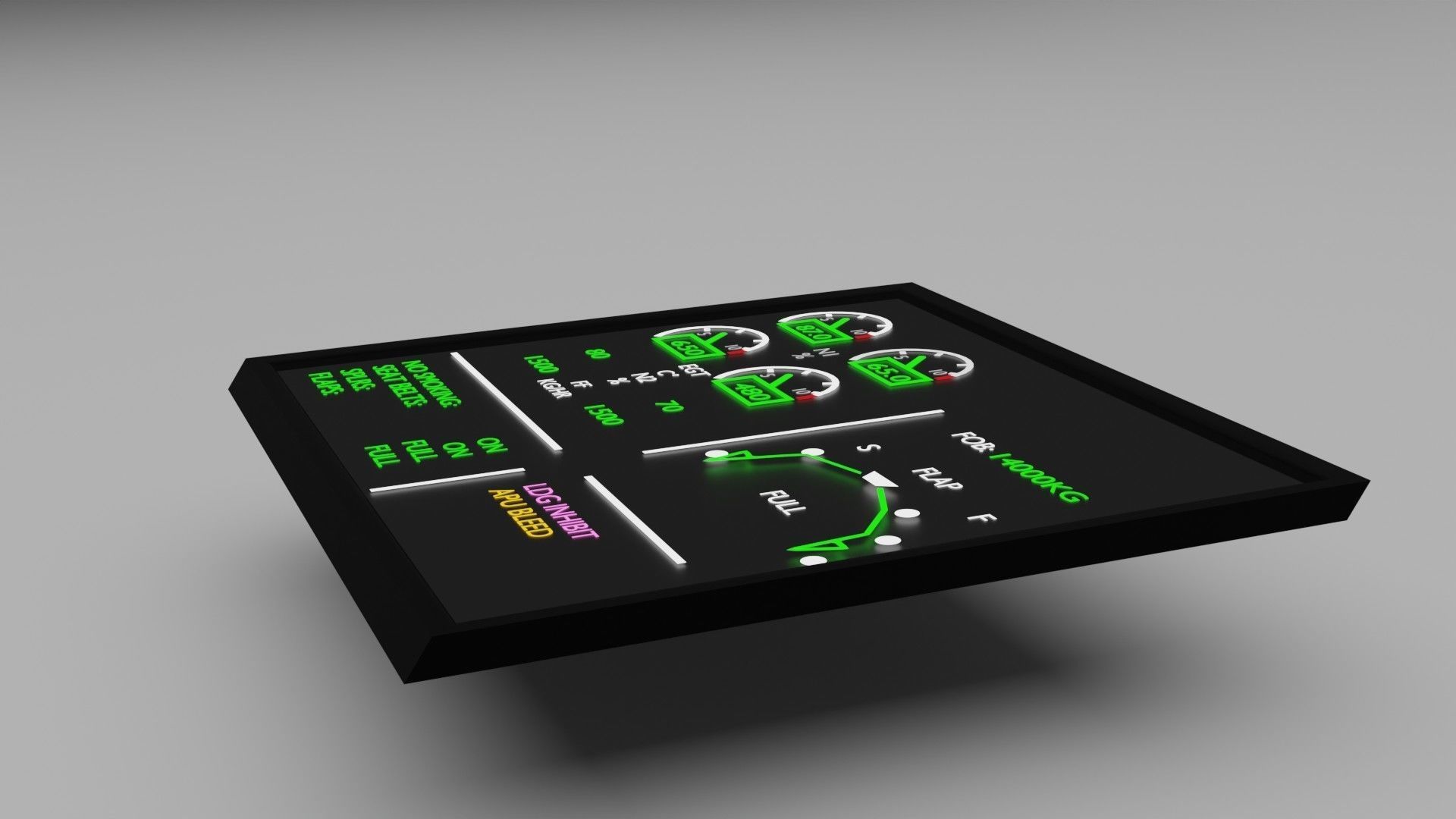 electronic centralised aircraft monitoring 3d model 3D model_2