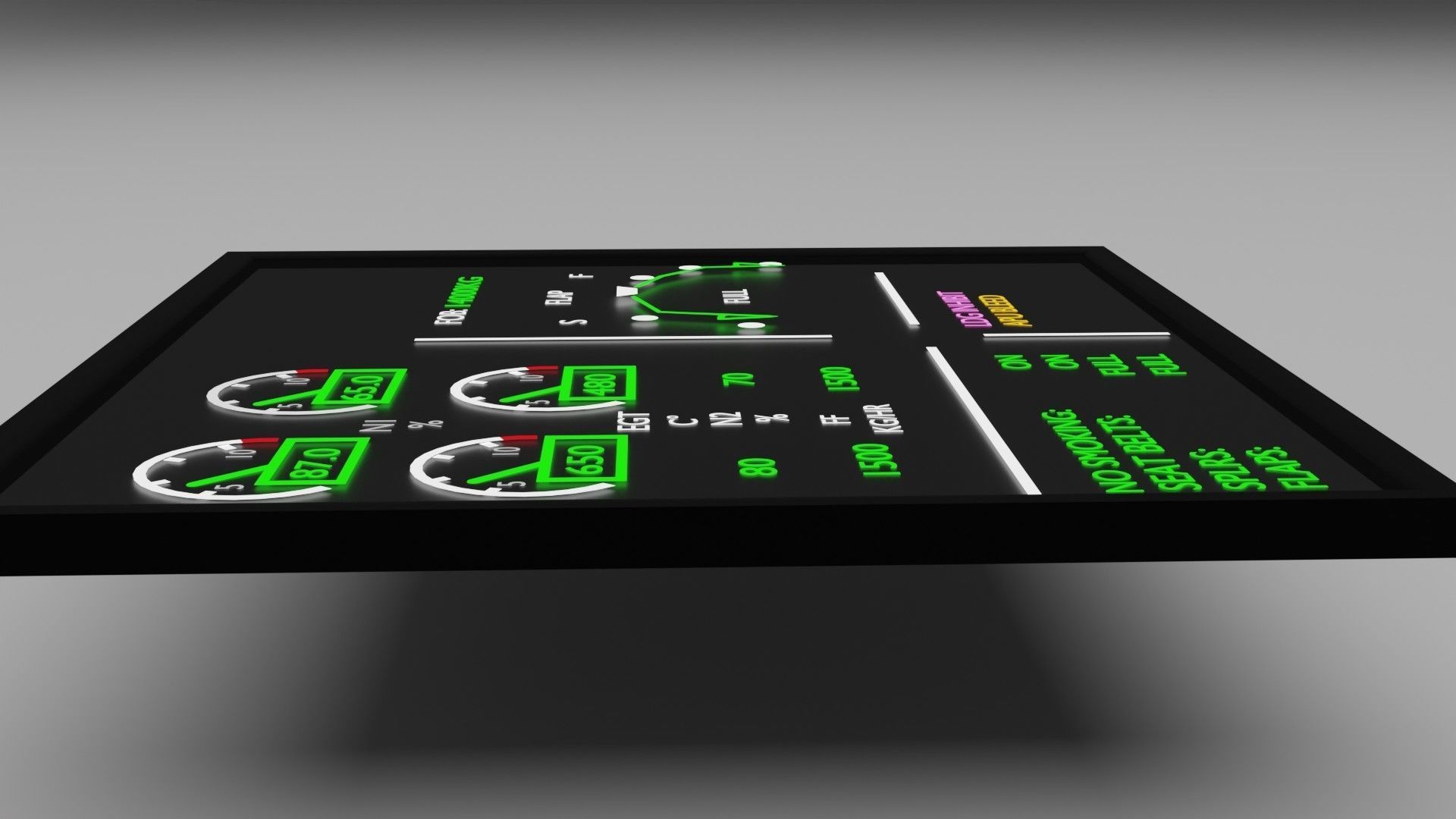 electronic centralised aircraft monitoring 3d model 3D model_4