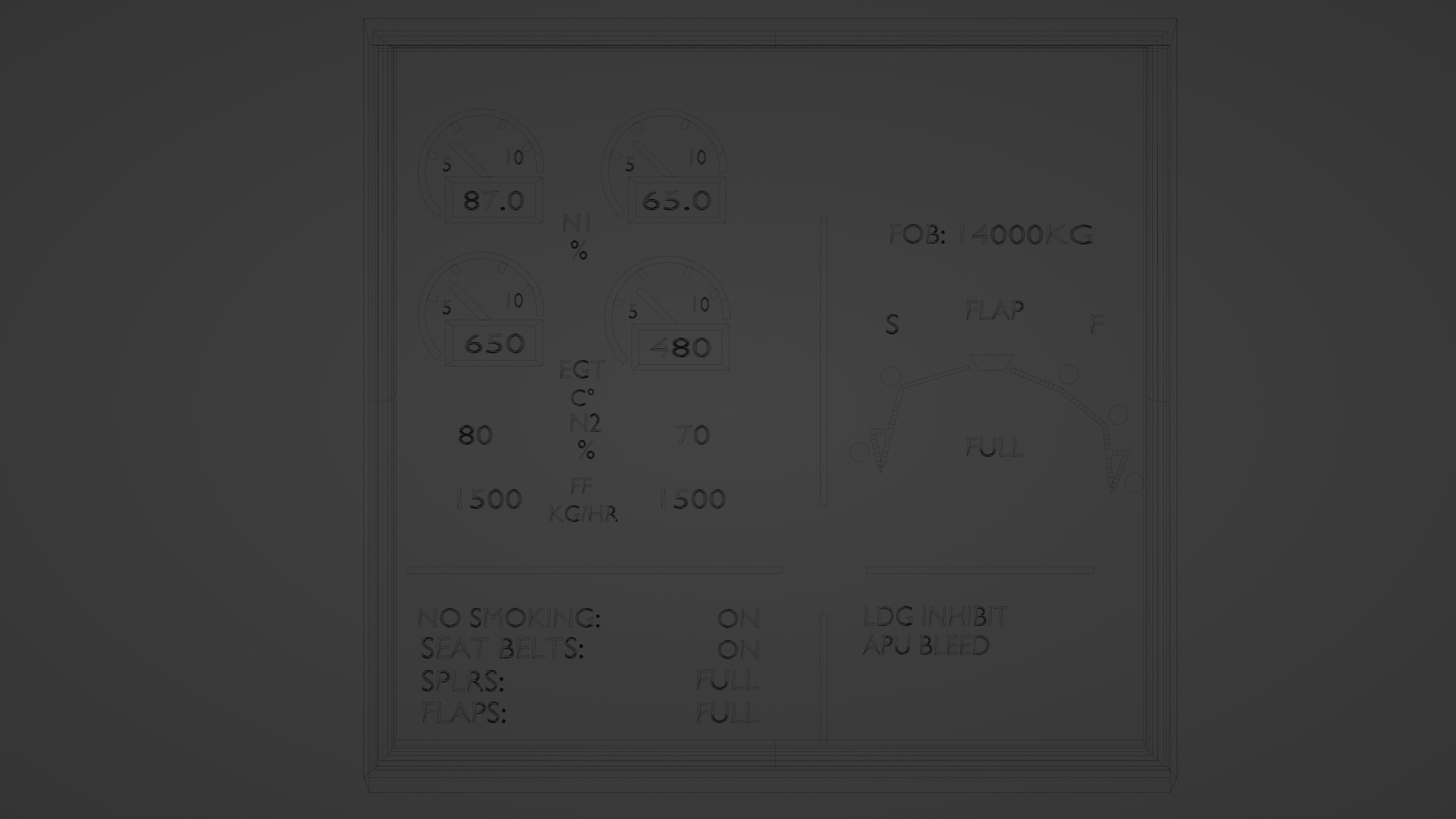 electronic centralised aircraft monitoring 3d model 3D model_1