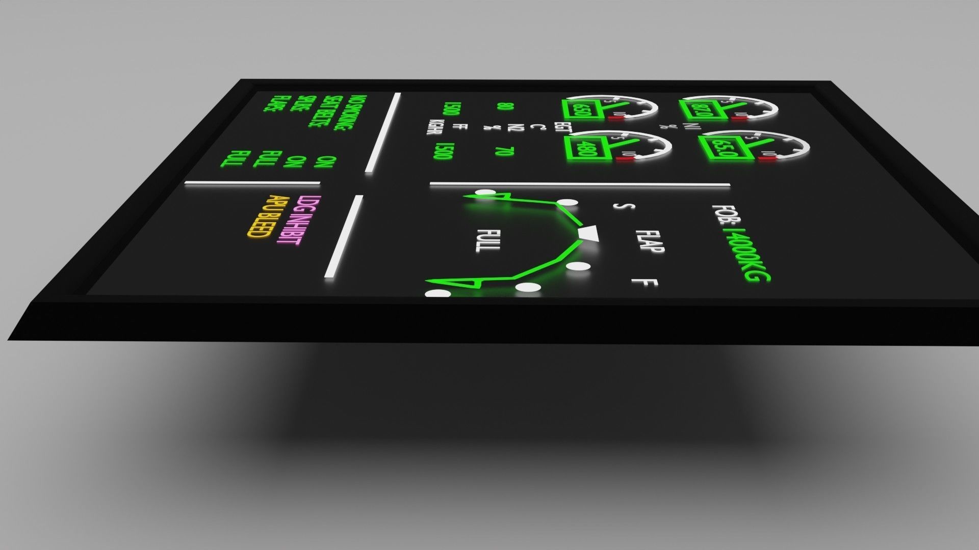 electronic centralised aircraft monitoring 3d model 3D model_6