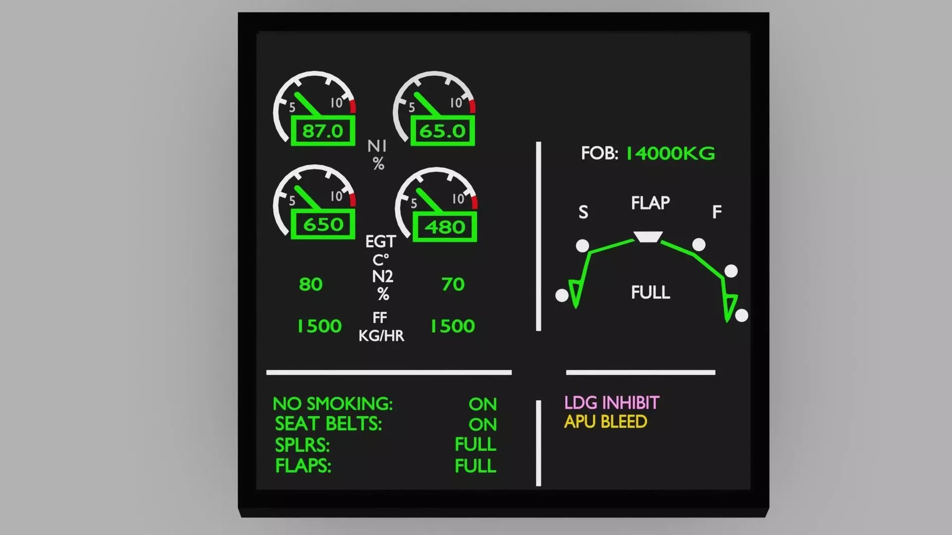 electronic centralised aircraft monitoring 3d model 3D model_0