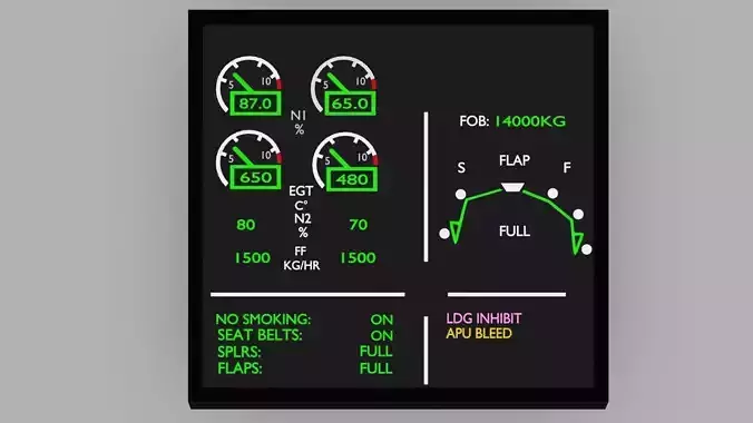 electronic centralised aircraft monitoring 3d model 3D model