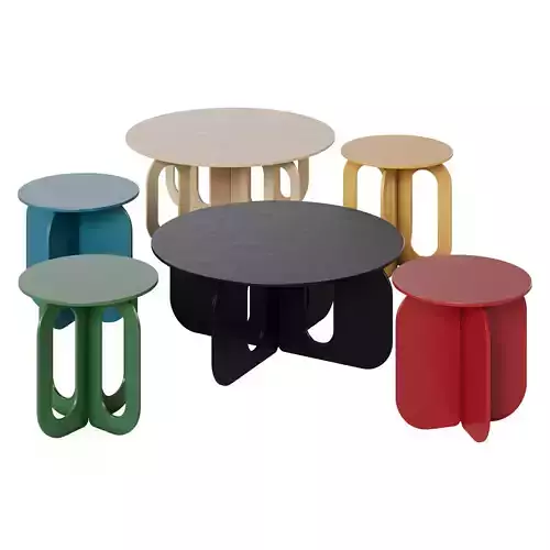  Wooden and lacquer coffee tables
