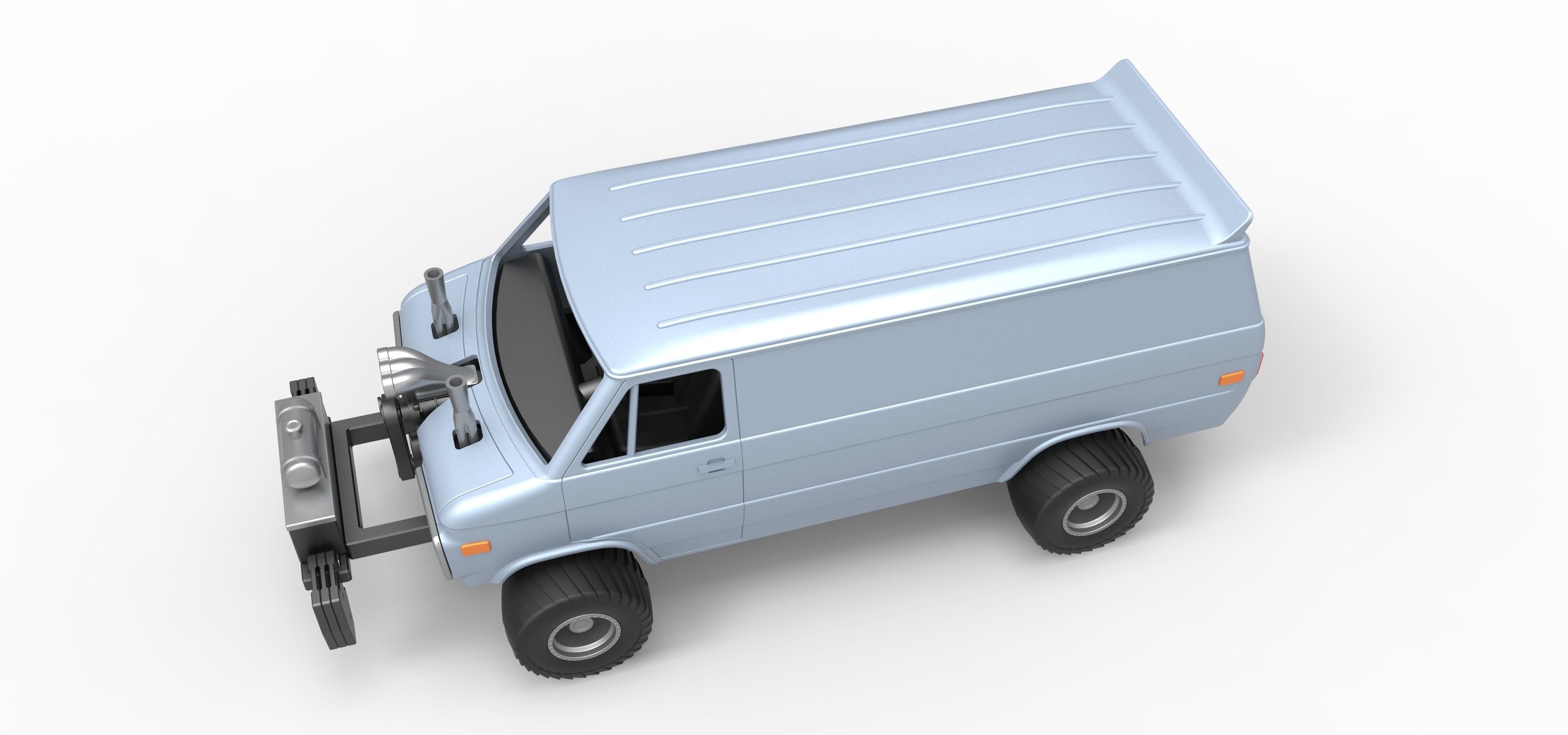 Pulling van 4wd Scale 1 to 25 3D print model_4