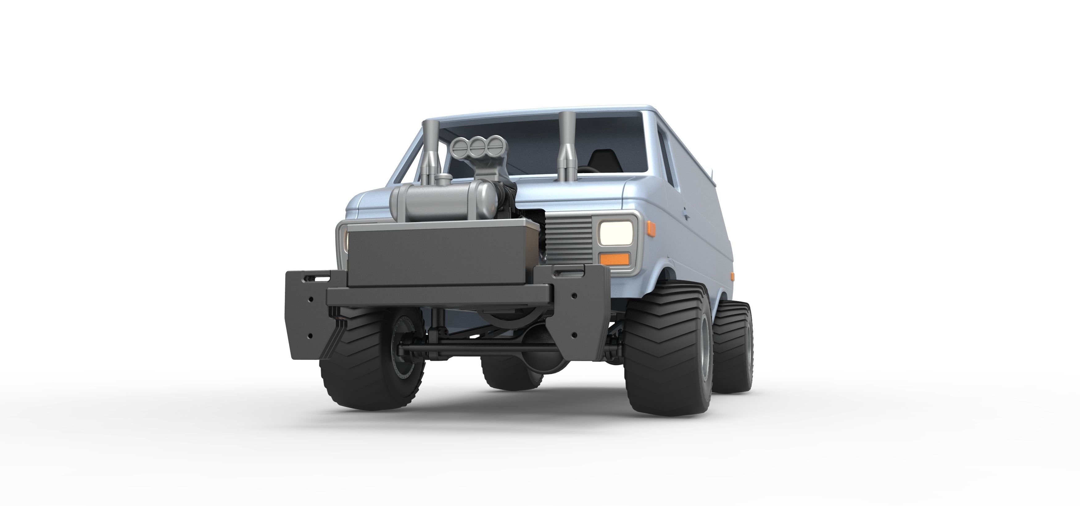 Pulling van 4wd Scale 1 to 25 3D print model_6