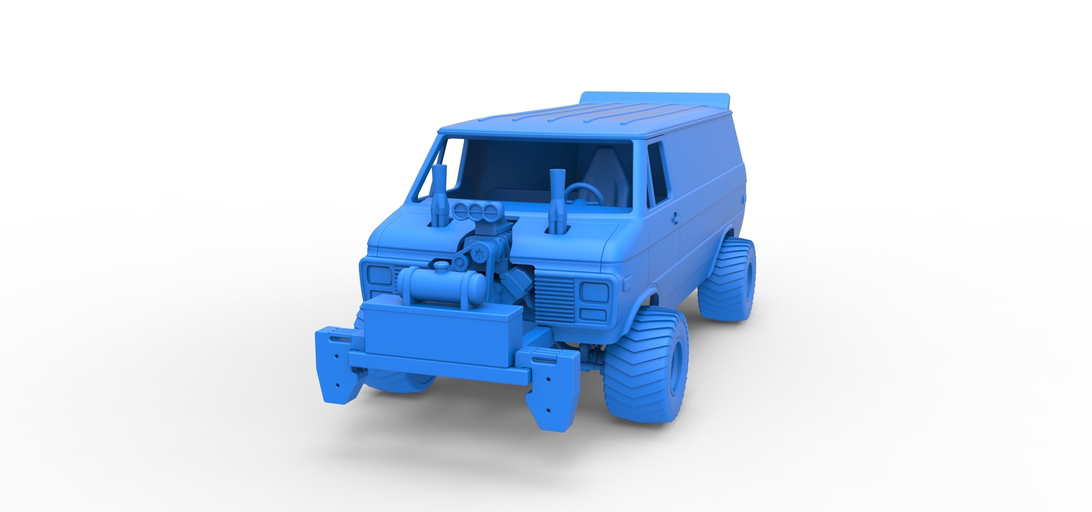 Pulling van 4wd Scale 1 to 25 3D print model_21