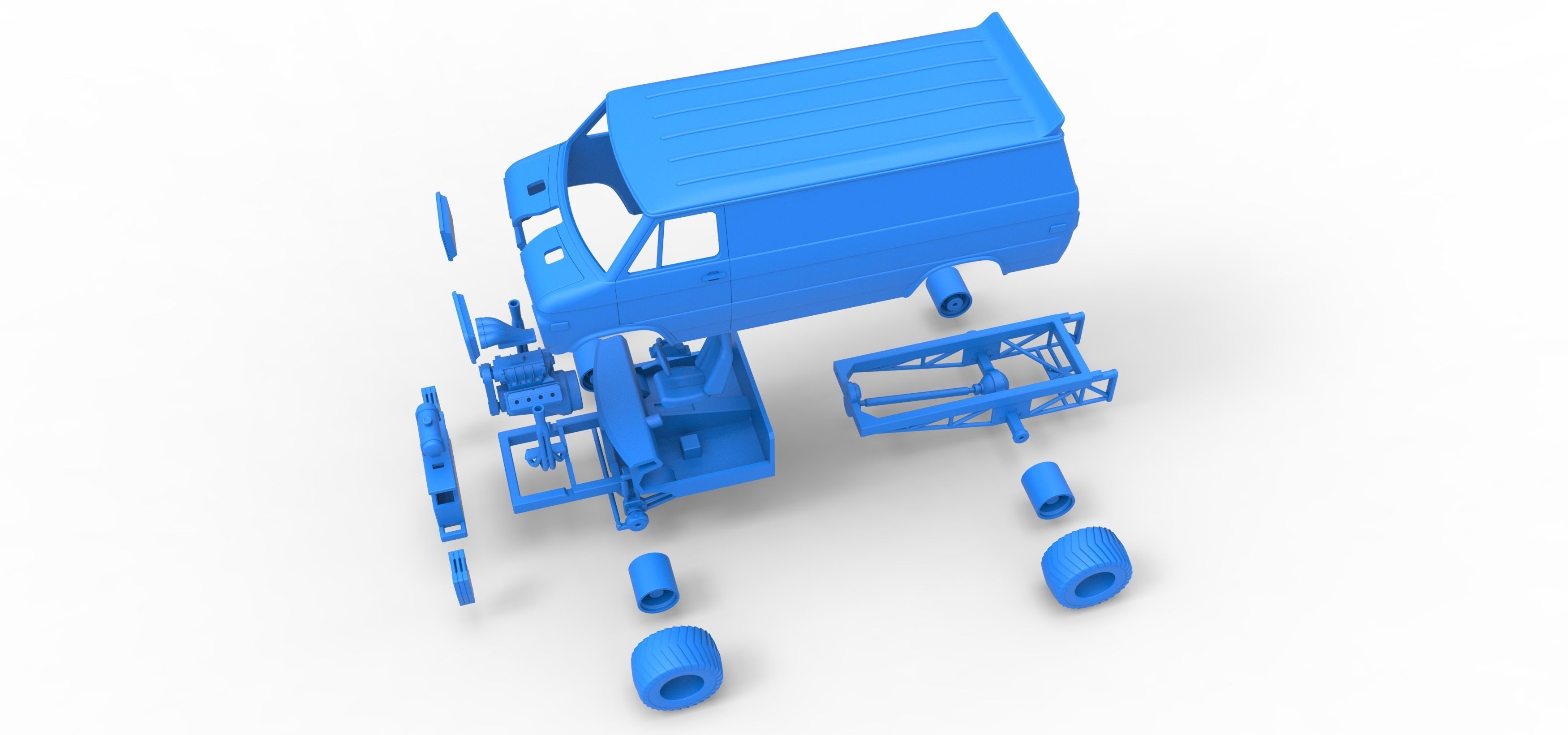 Pulling van 4wd Scale 1 to 25 3D print model_34