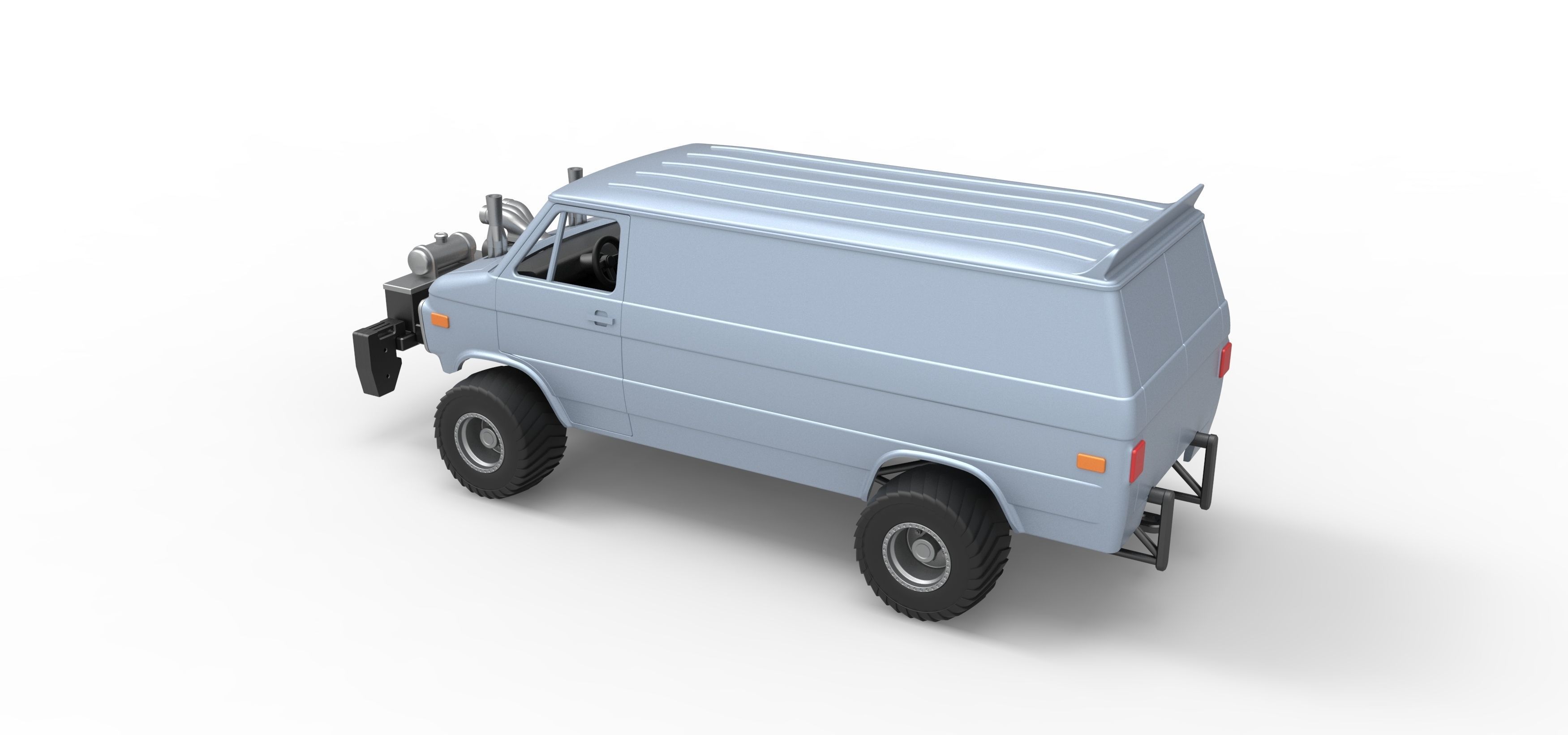 Pulling van 4wd Scale 1 to 25 3D print model_12