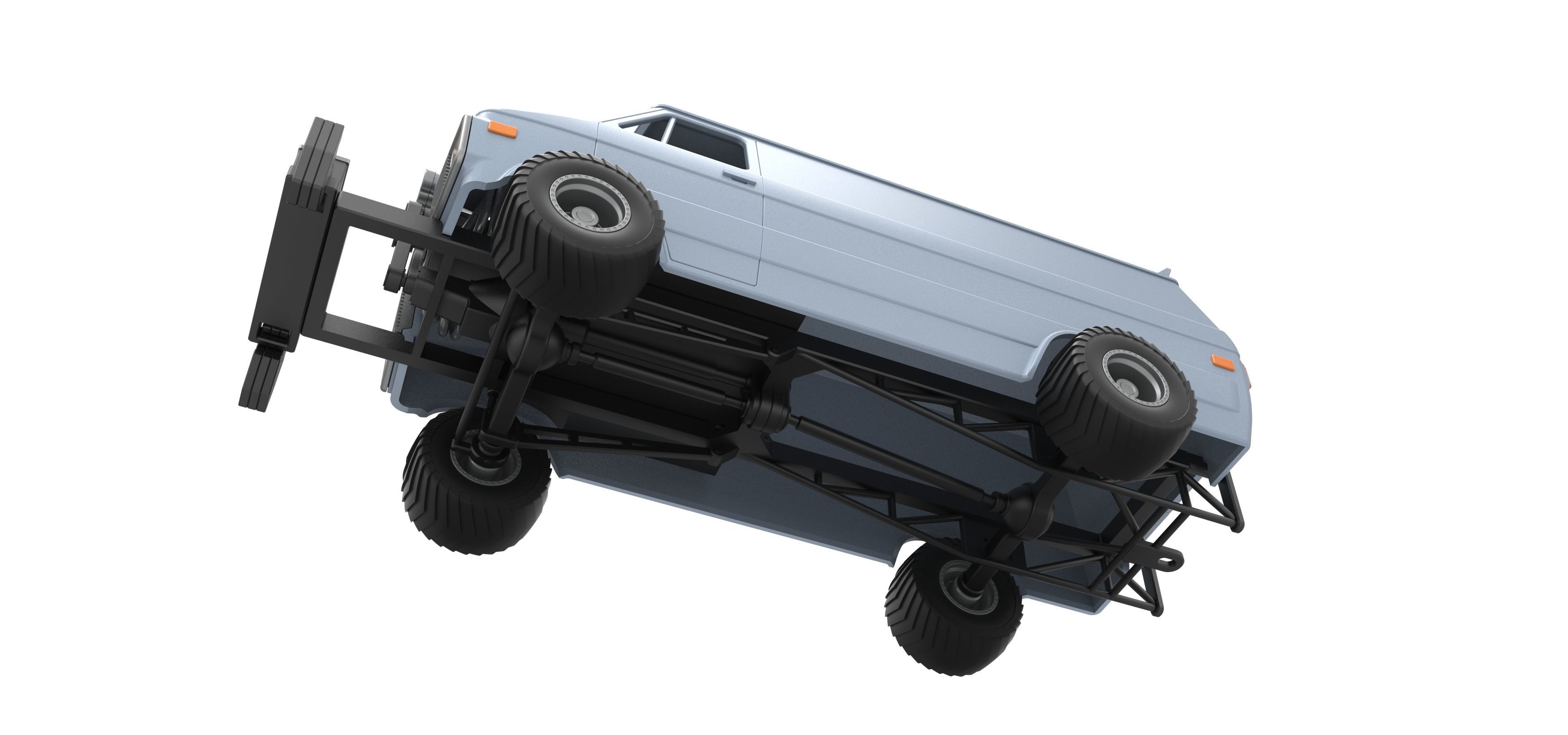 Pulling van 4wd Scale 1 to 25 3D print model_3