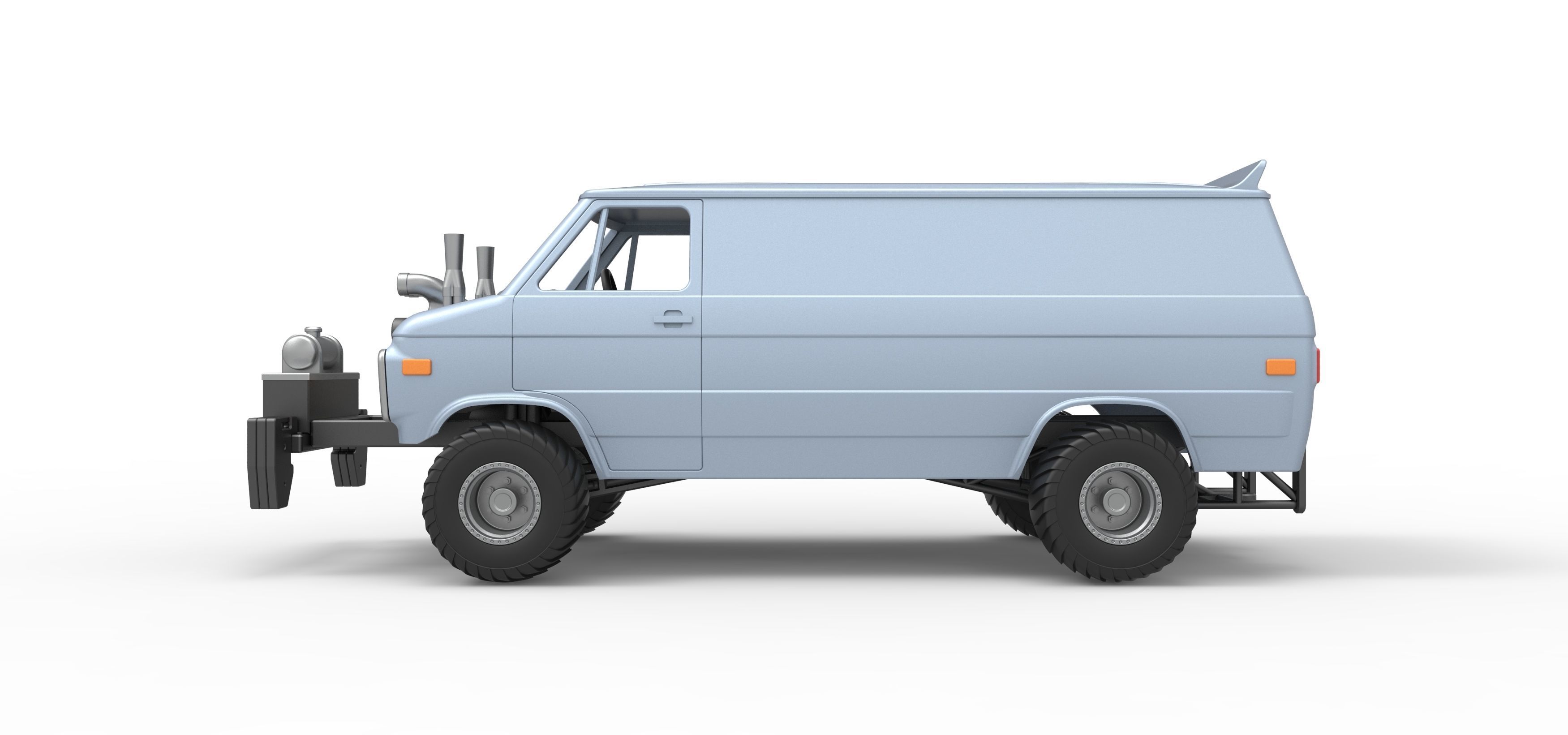 Pulling van 4wd Scale 1 to 25 3D print model_9
