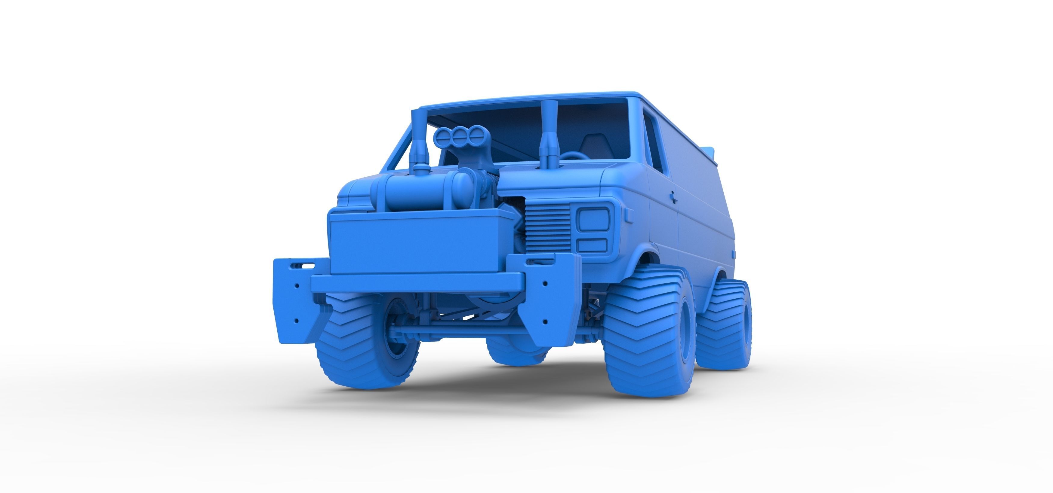 Pulling van 4wd Scale 1 to 25 3D print model_22