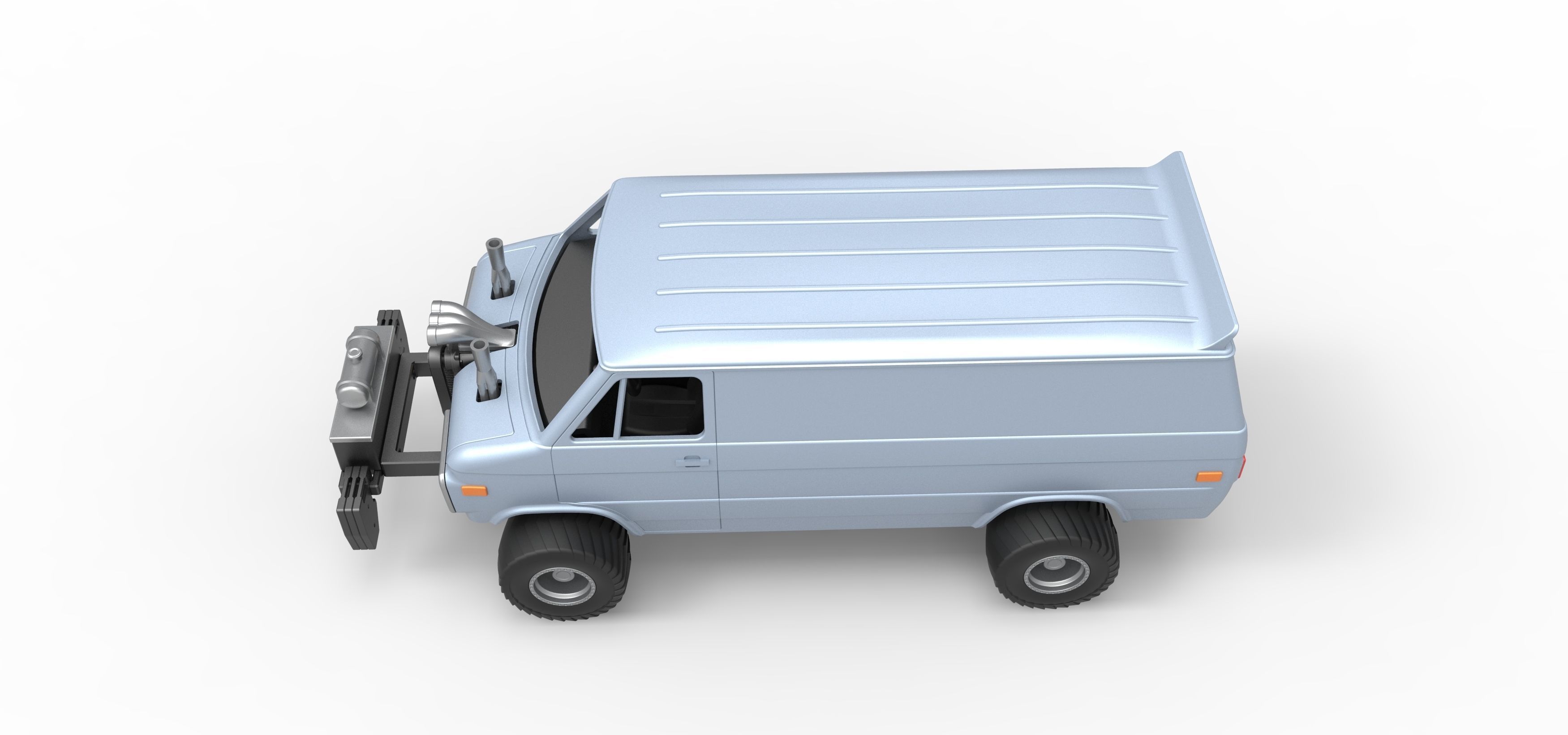Pulling van 4wd Scale 1 to 25 3D print model_10