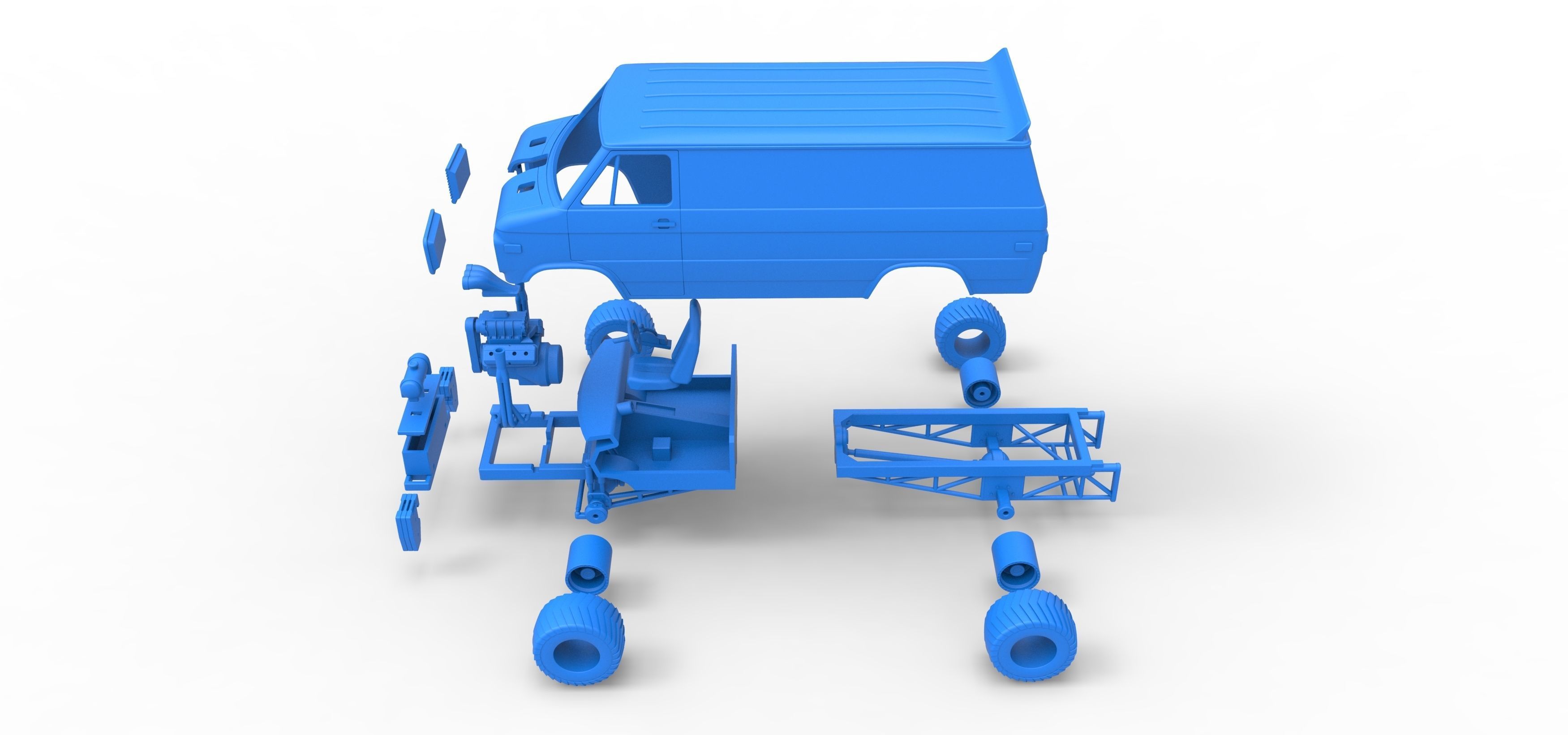 Pulling van 4wd Scale 1 to 25 3D print model_38