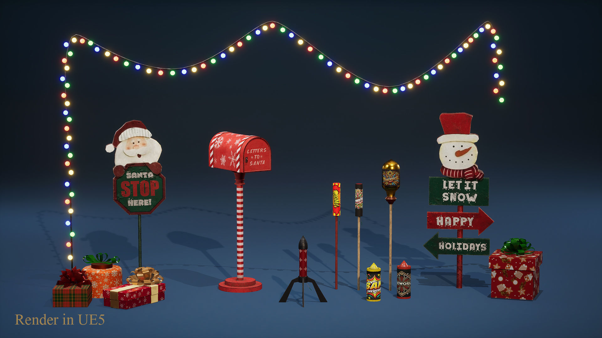 Christmas Pack Props  Low-poly 3D model_5
