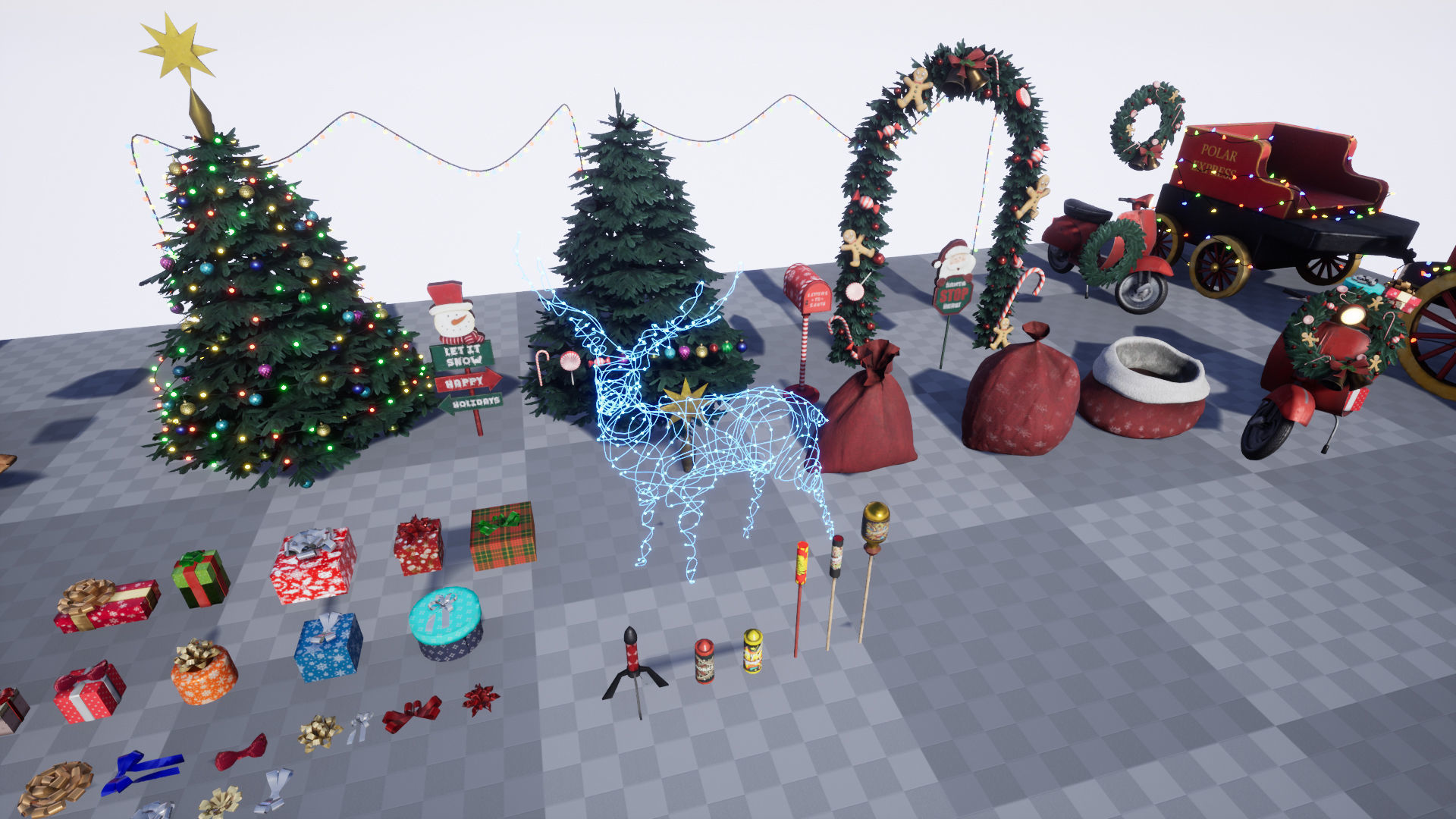 Christmas Pack Props  Low-poly 3D model_8