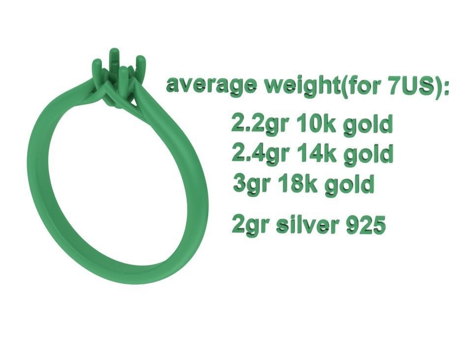 ELIANA Trellis Solitaire Ring 20pointer stone  2 RINGS 3D print model_44