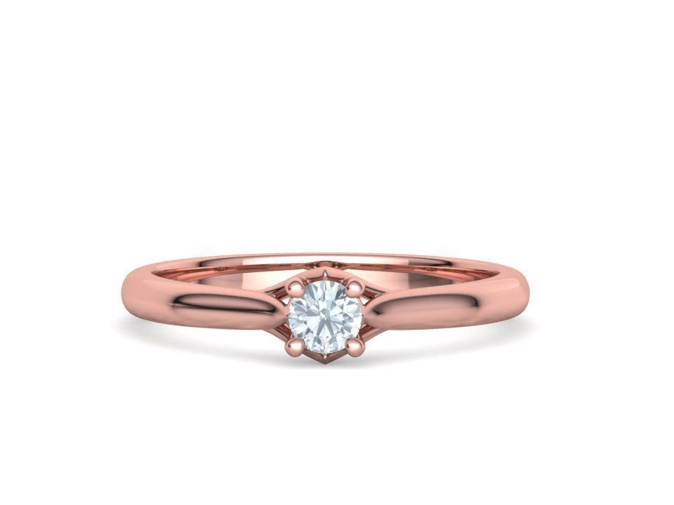 ELIANA Trellis Solitaire Ring 20pointer stone  2 RINGS 3D print model_35