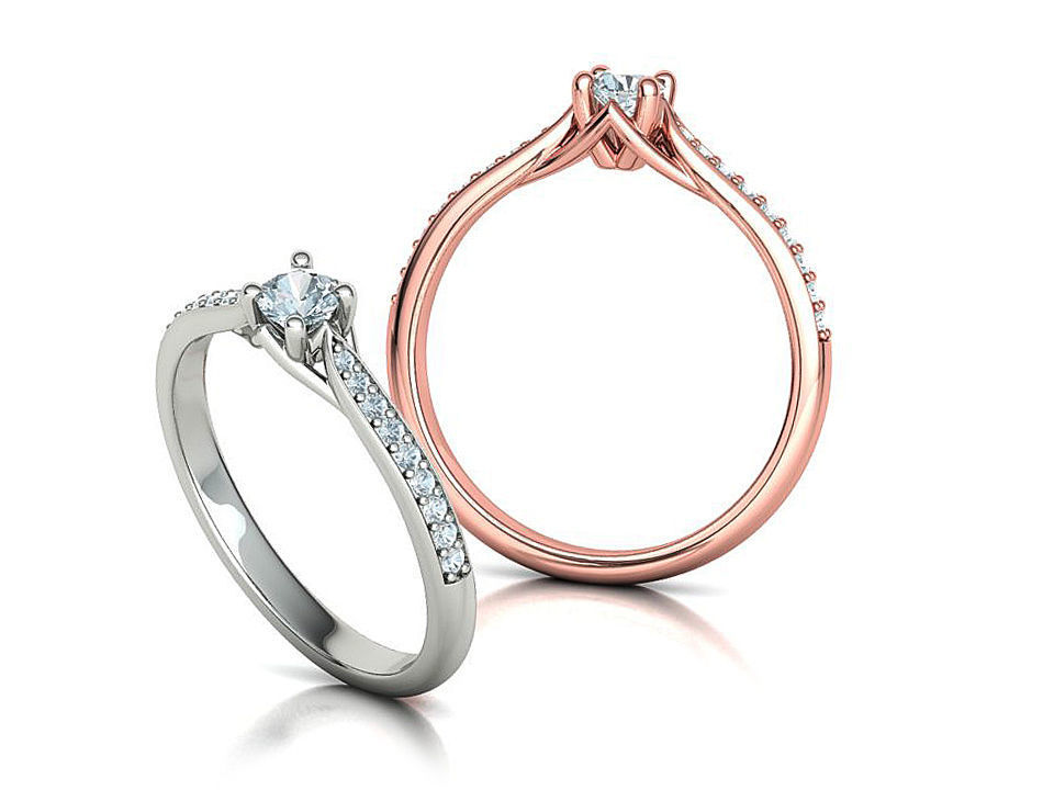 ELIANA Trellis Solitaire Ring 20pointer stone  2 RINGS 3D print model_5