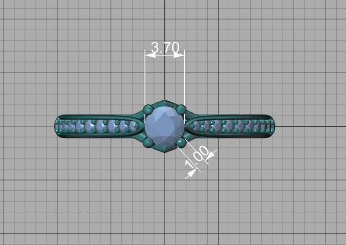 ELIANA Trellis Solitaire Ring 20pointer stone  2 RINGS 3D print model_13