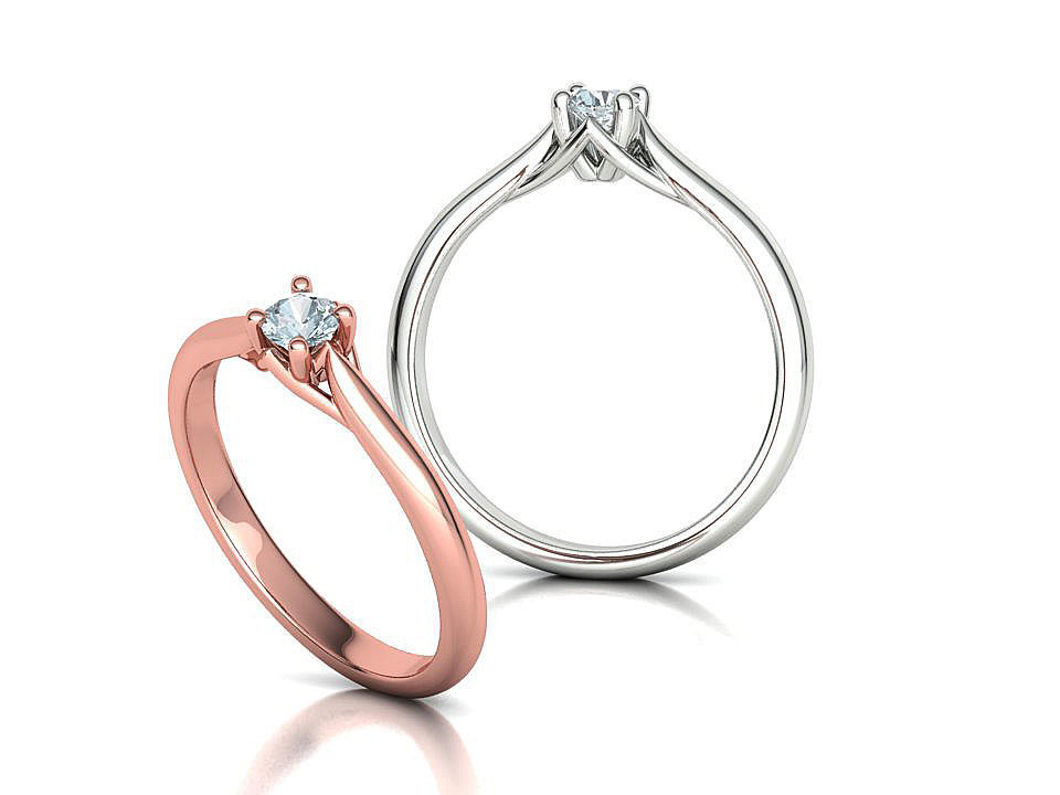 ELIANA Trellis Solitaire Ring 20pointer stone  2 RINGS 3D print model_27