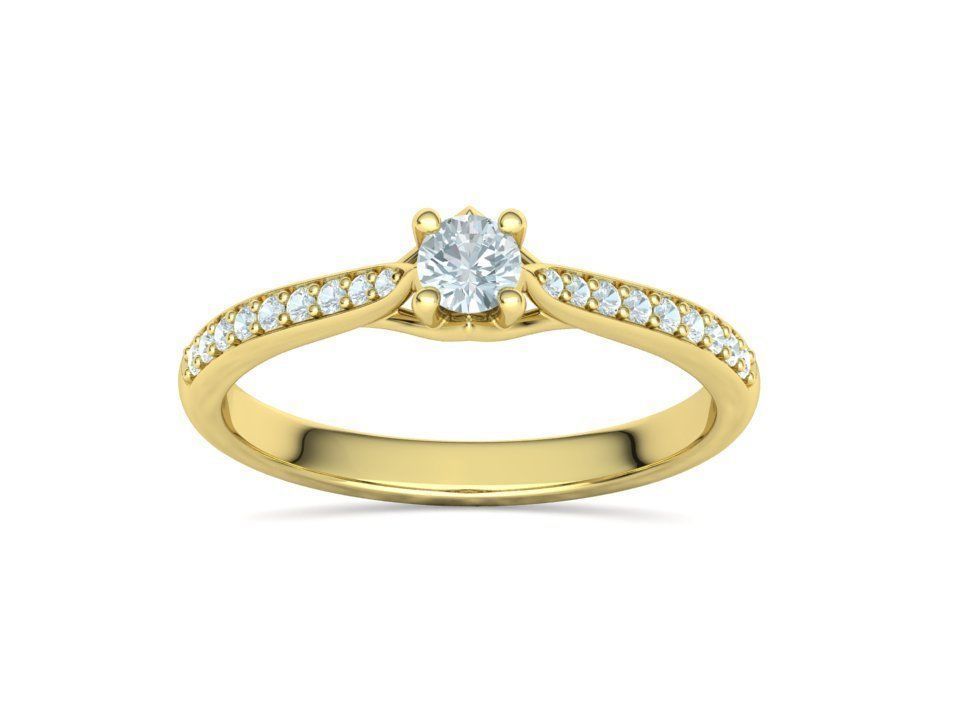 ELIANA Trellis Solitaire Ring 20pointer stone  2 RINGS 3D print model_18
