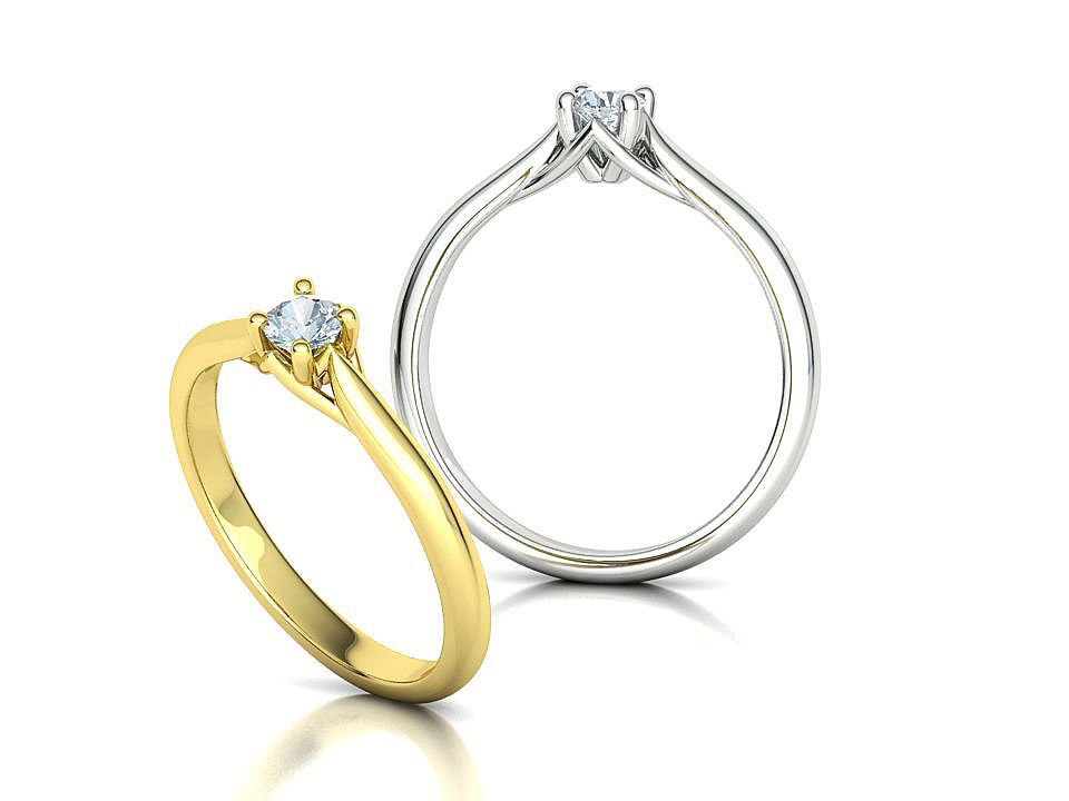 ELIANA Trellis Solitaire Ring 20pointer stone  2 RINGS 3D print model_30