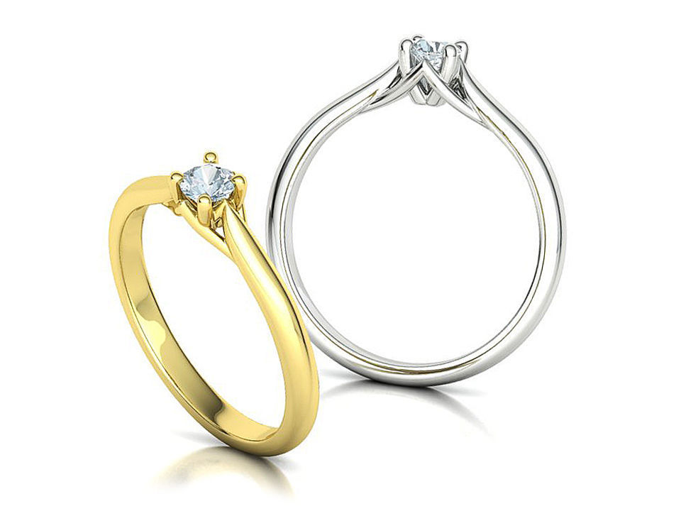 ELIANA Trellis Solitaire Ring 20pointer stone  2 RINGS 3D print model_26