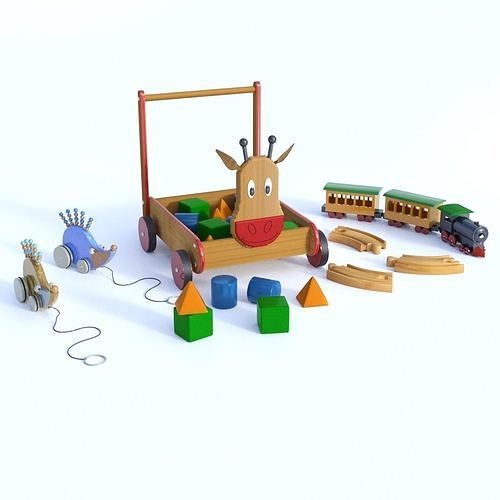 Wooden Toys Bundle 3D model