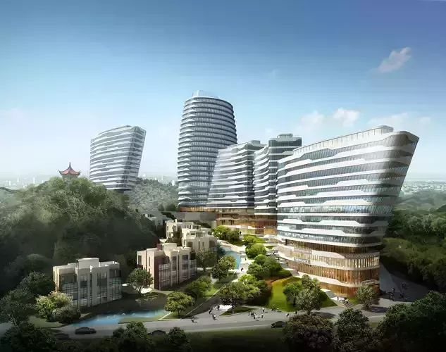 3Dmax fashion city commercial square building 146