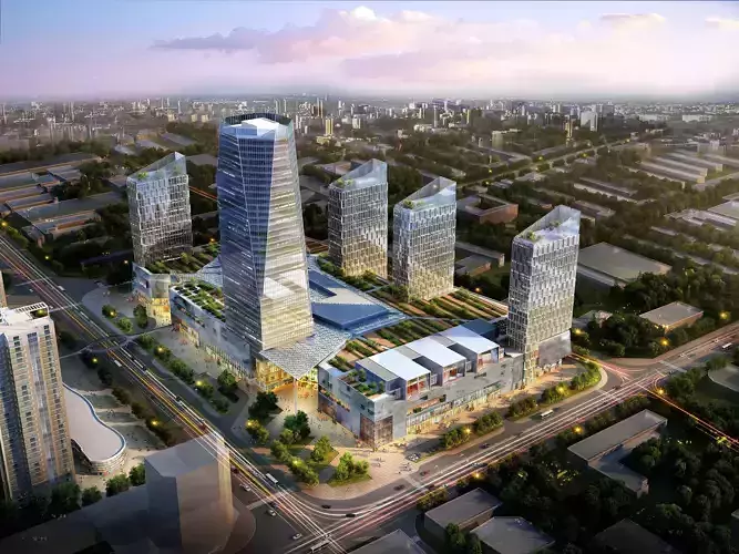 3Dmax fashion city commercial square building 147