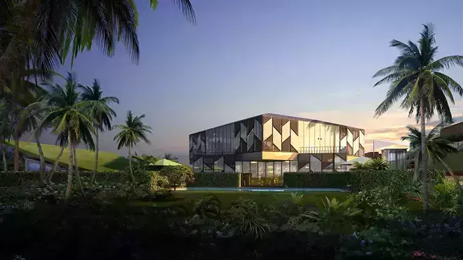 3Dmax fashion city commercial square building 148