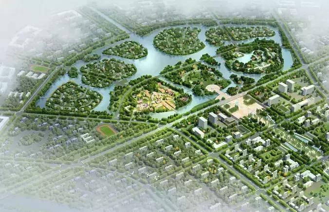 3Dmax fashion city commercial square building 150