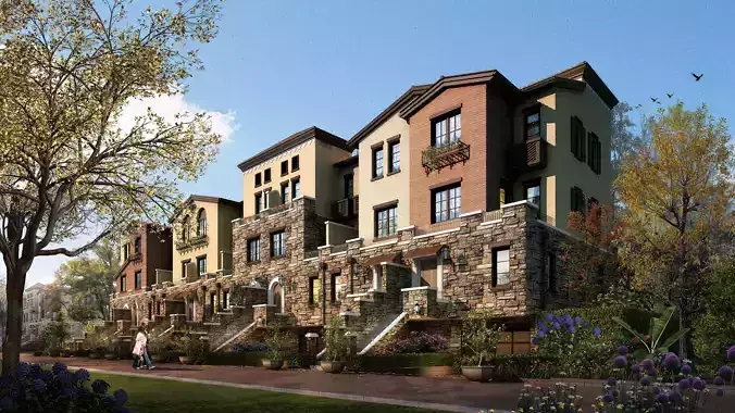 3Dmax fashion city commercial square building 151