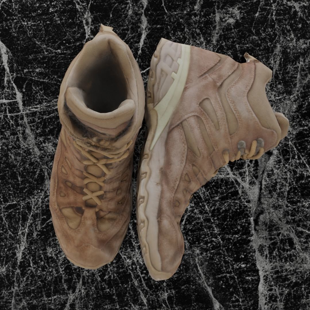  COMMANDER BOOTS 3D - BROWN Low-poly 3D model_3