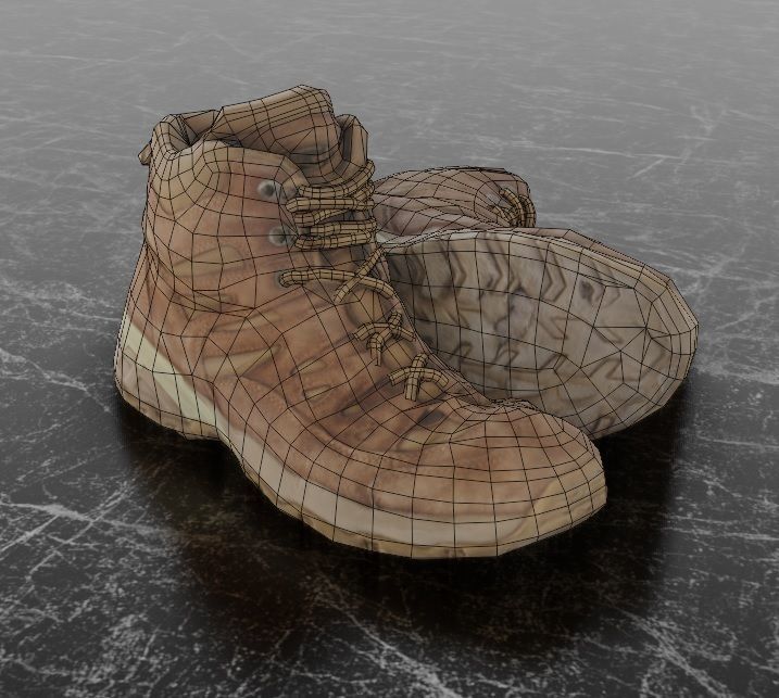  COMMANDER BOOTS 3D - BROWN Low-poly 3D model_11