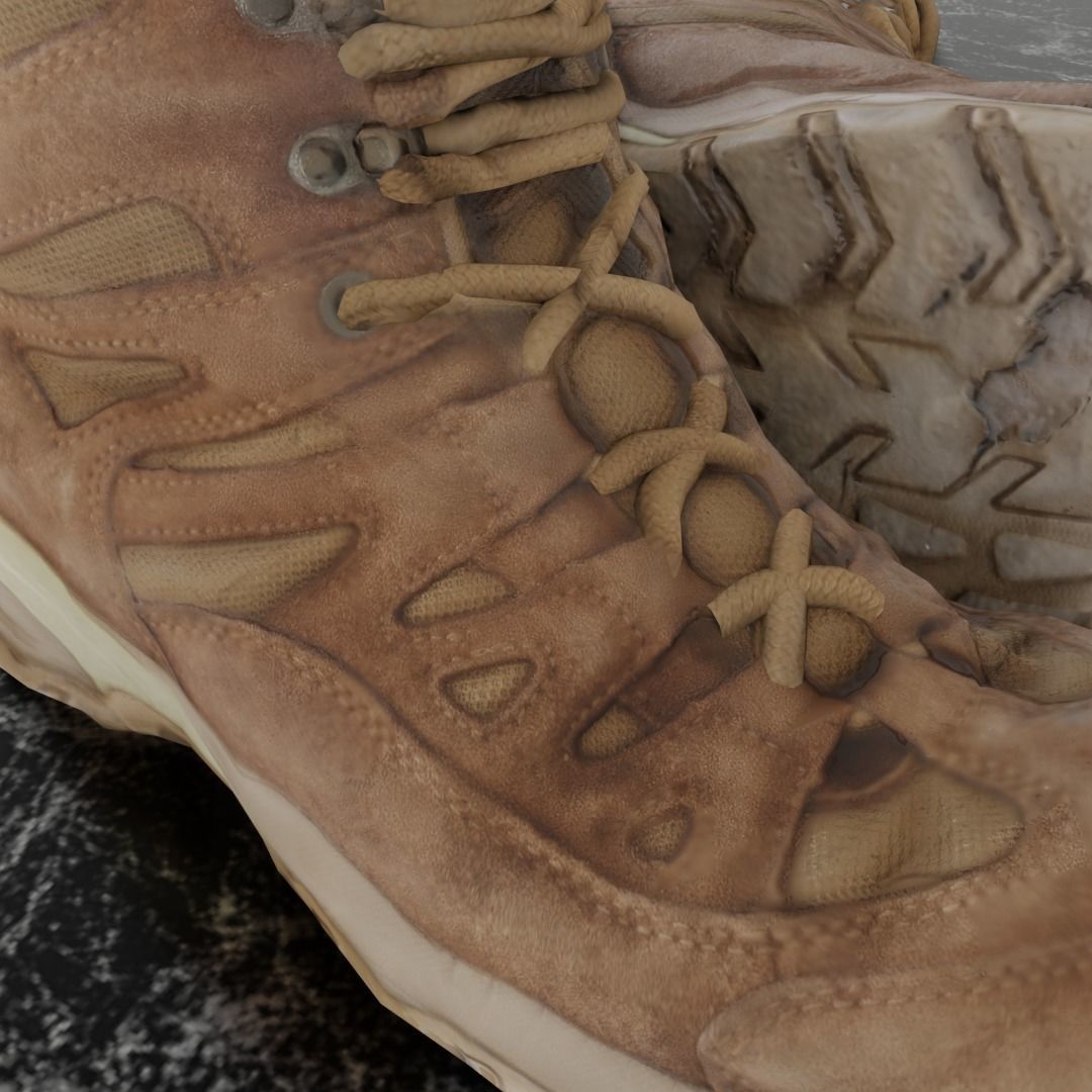  COMMANDER BOOTS 3D - BROWN Low-poly 3D model_9