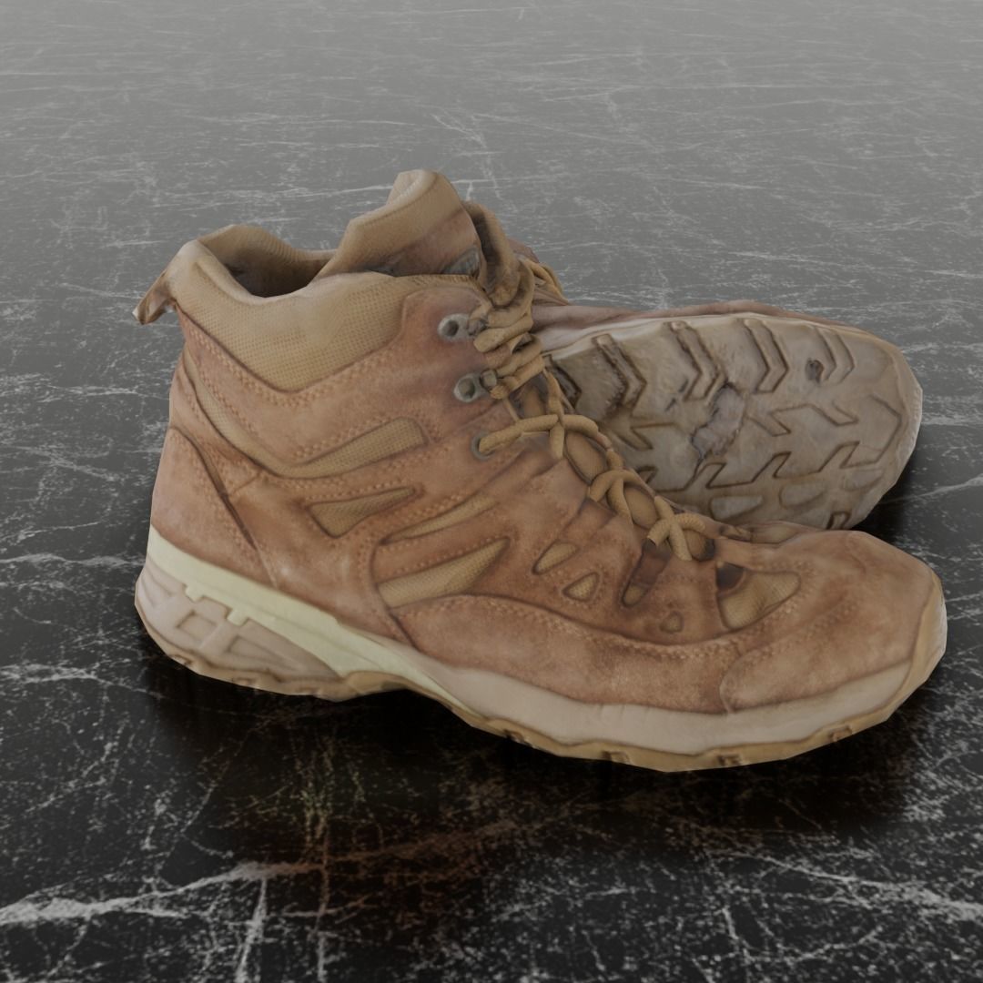  COMMANDER BOOTS 3D - BROWN Low-poly 3D model_4