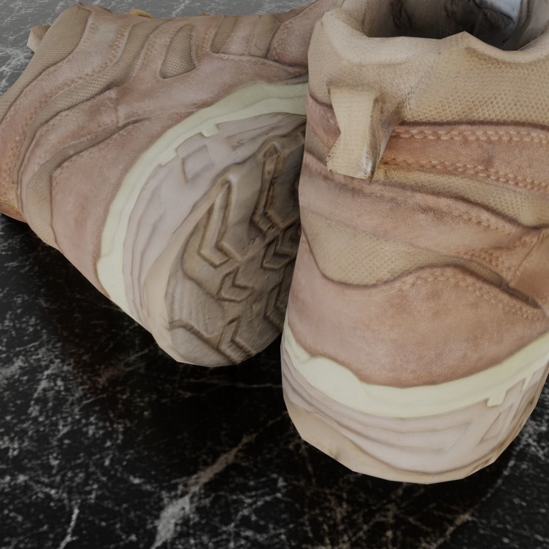  COMMANDER BOOTS 3D - BROWN Low-poly 3D model_10