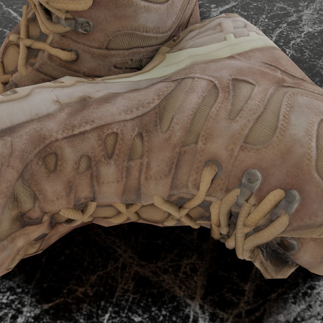  COMMANDER BOOTS 3D - BROWN Low-poly 3D model_8