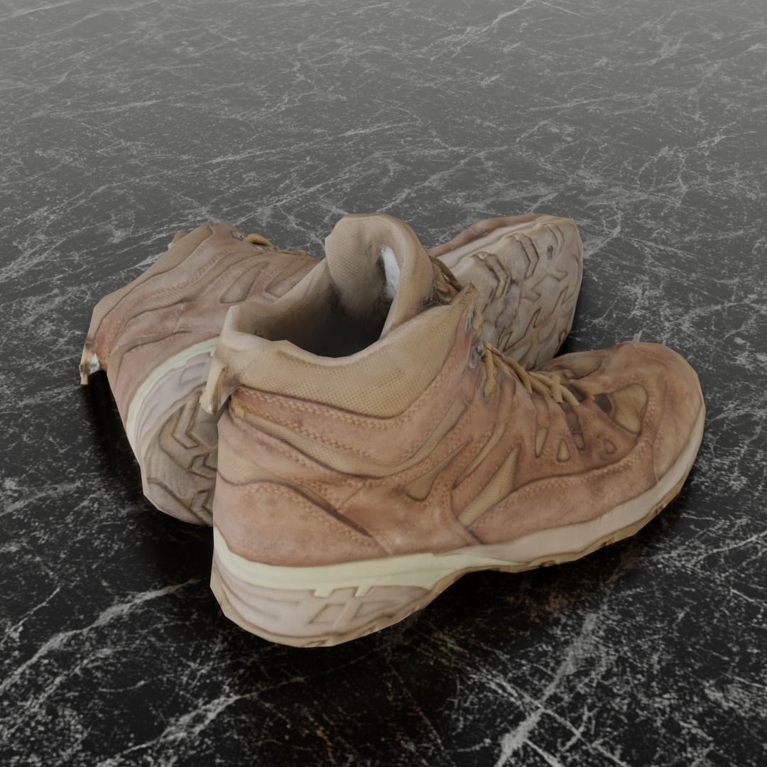  COMMANDER BOOTS 3D - BROWN Low-poly 3D model_5