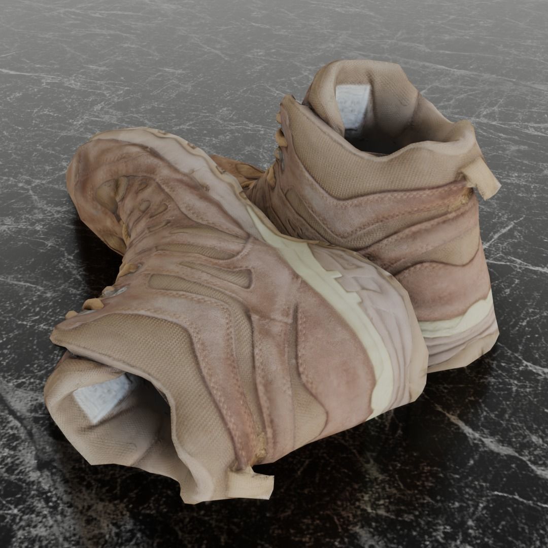  COMMANDER BOOTS 3D - BROWN Low-poly 3D model_6