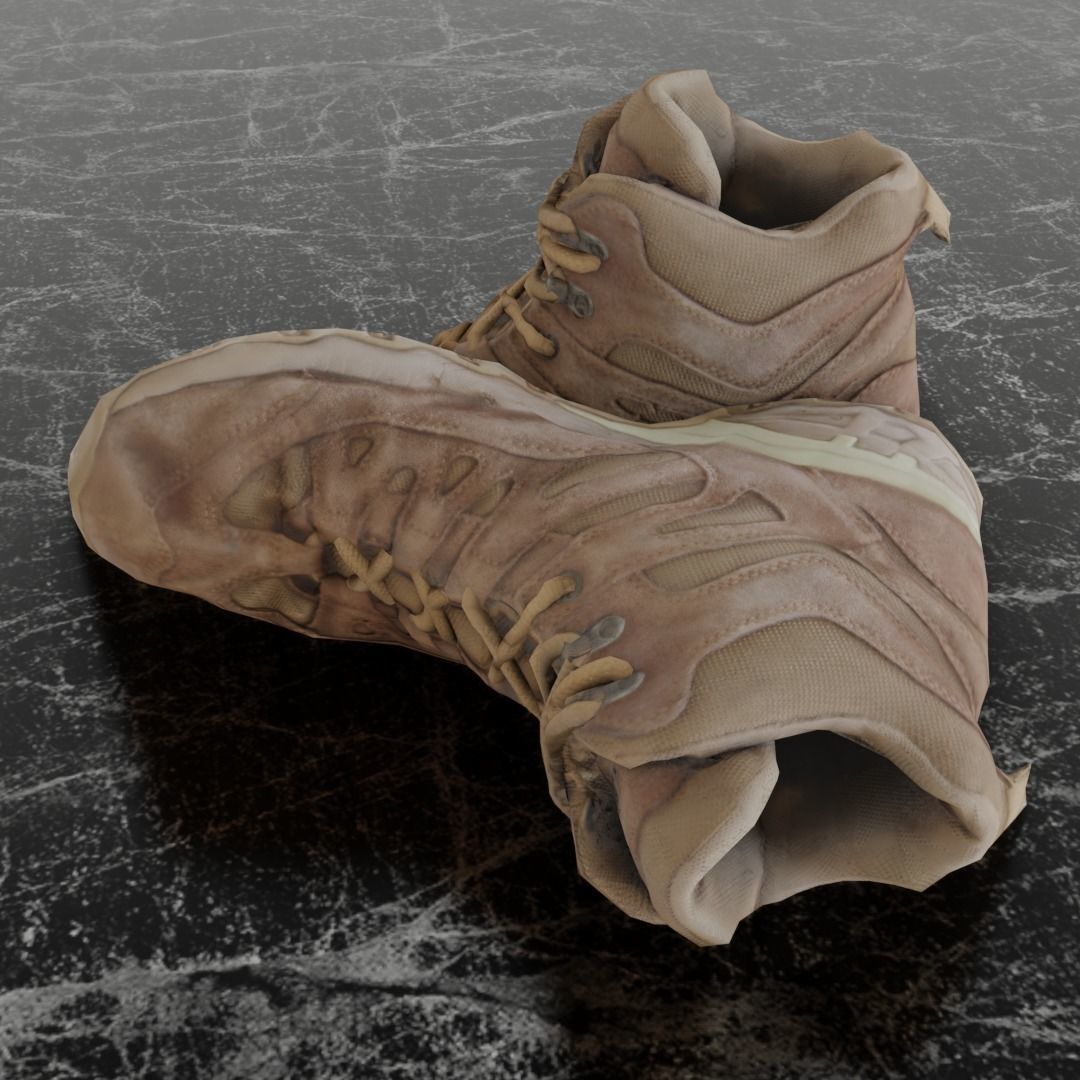  COMMANDER BOOTS 3D - BROWN Low-poly 3D model_7