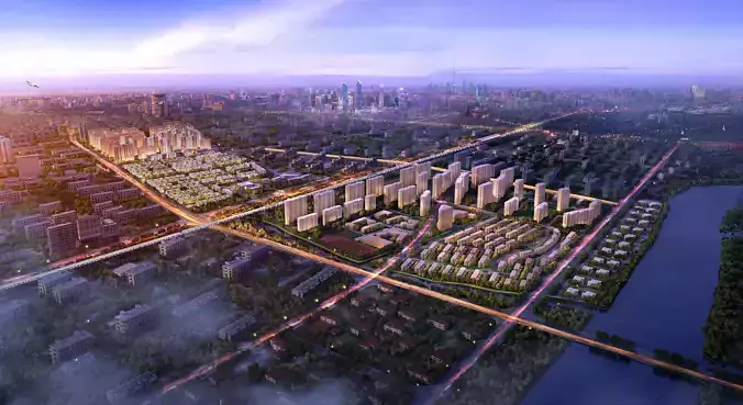 3Dmax fashion city commercial square building 153