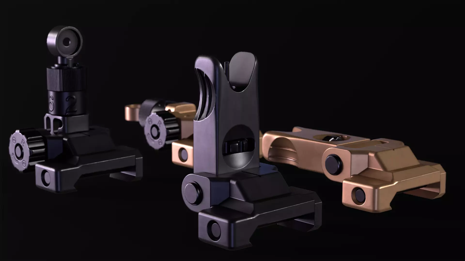 KAC Ironsights Low-poly 3D model
