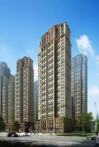 3Dmax fashion city commercial square building 154