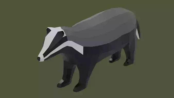 Stylized lowpoly BADGER