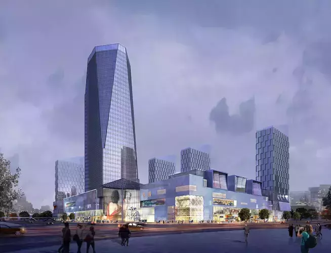 3Dmax fashion city commercial square building 157