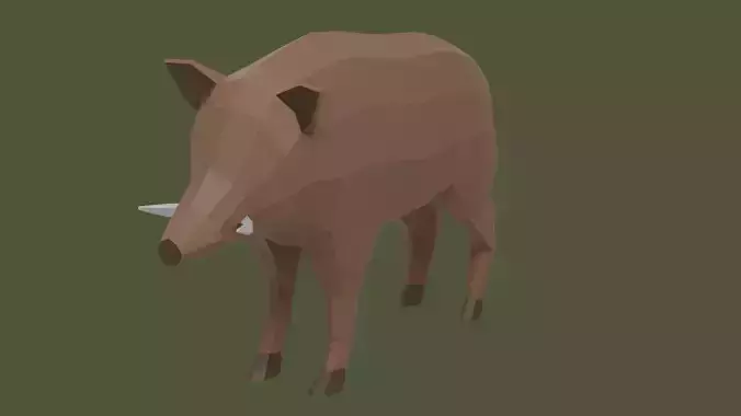 Stylized lowpoly BOAR