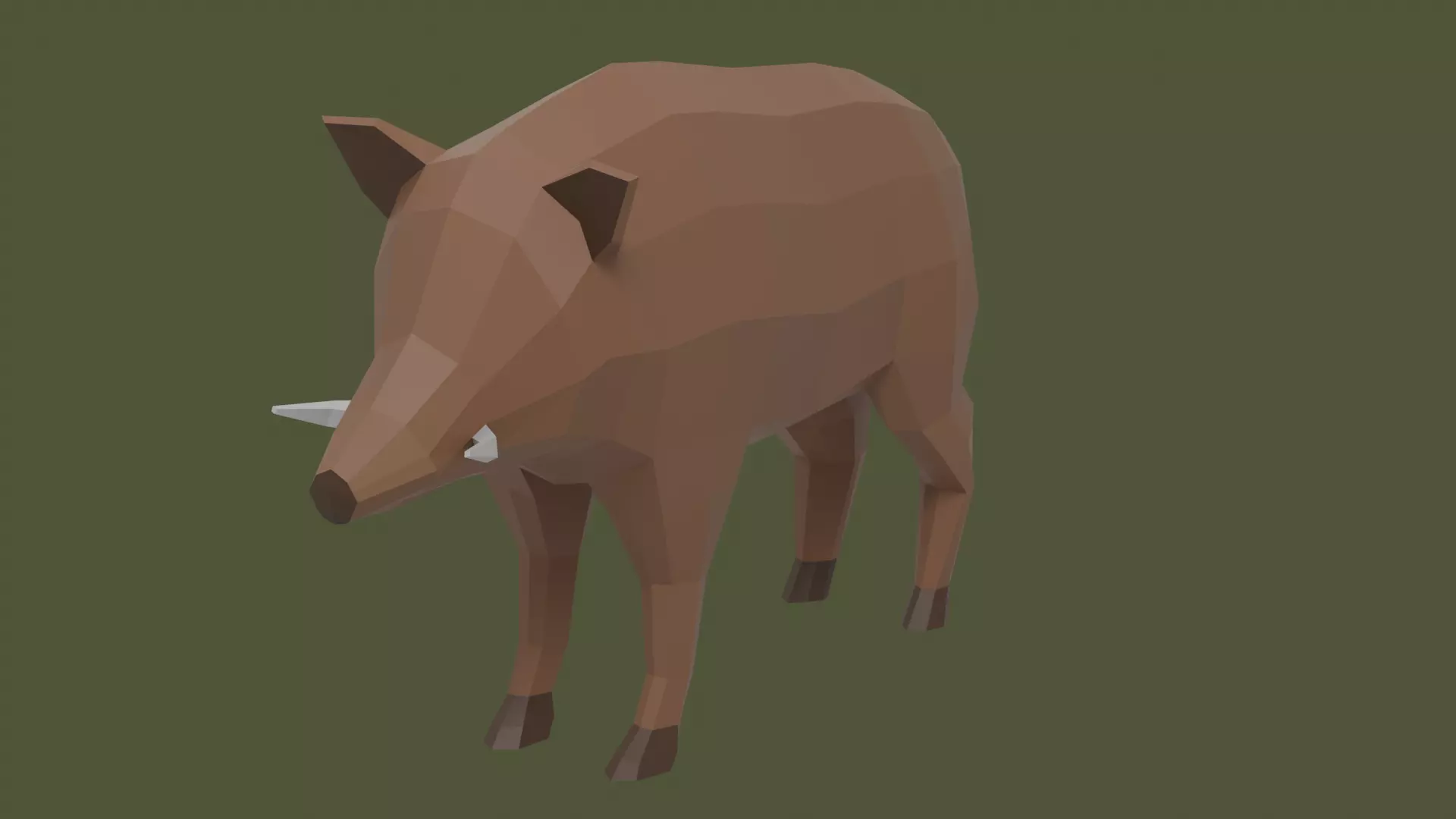 Stylized lowpoly BOAR Low-poly 3D model