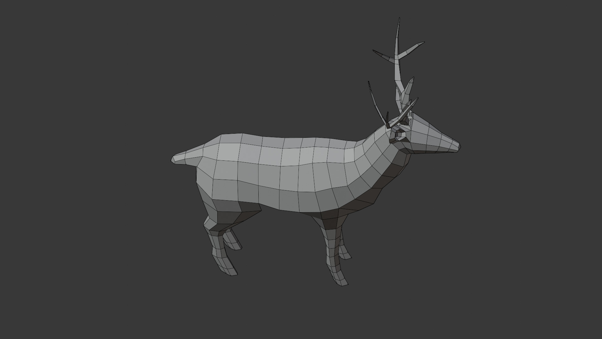 Stylized lowpoly DEER Low-poly 3D model_9
